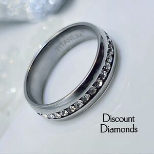 Titanium Clear White Baguette Diamond Ring
